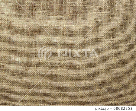 Natural linen raw uncolored textured sacking burlap background. Hessian sack canvas woven texture. 68682253