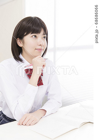 勉強する女子高校生 勉強する女子高校生 68686066