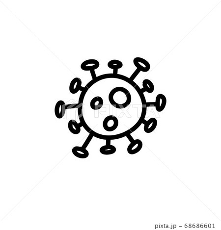 virus doodle icon, vector color line illustration 68686601