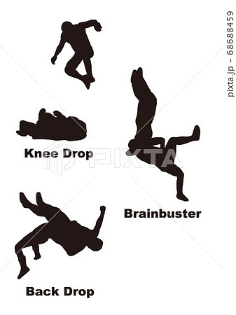 イラストデータ プロレス技シルエット3のイラスト素材