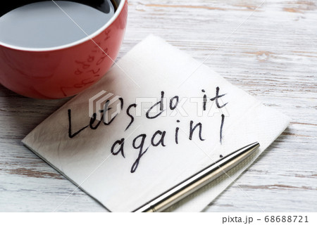 Romantic message written on napkin 68688721