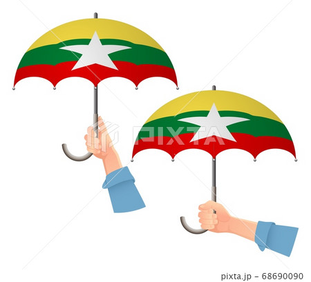 Myanmar flag umbrella Myanmar flag umbrella 68690090