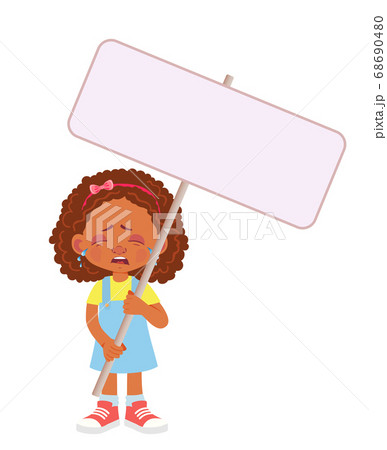 African Girl holding banner 68690480