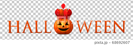 Haunted pumpkin wearing Halloween characters and crown 68692607