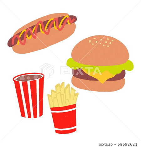 ファストフードの素材のイラスト素材