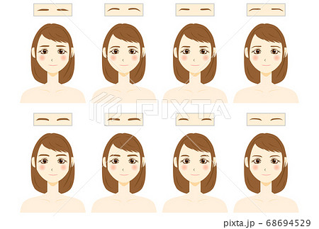 まゆげの形のイラスト素材