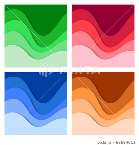 Set of 3D abstract background and paper cut shapes, vector illustration 68694613