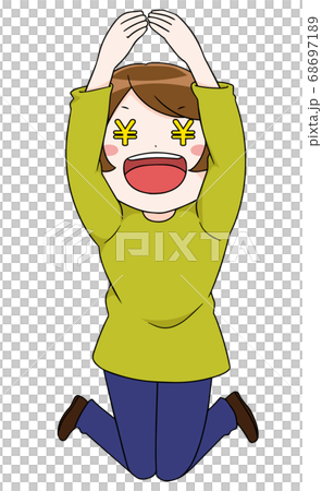 有金錢的婦女在她的手上 有金錢的婦女在她的手上 68697189