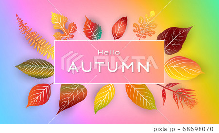 Colorful autumn leaves frame. Vector illustration 68698070