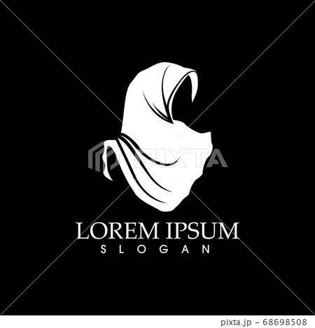 Hijab logo black background vector app 68698508