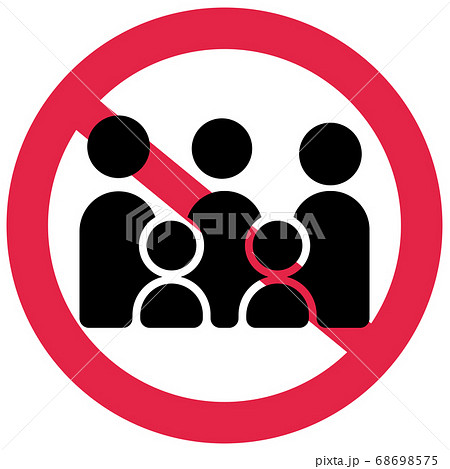 新型コロナウイルス Covid19対策 予防 ソーシャルディスタンス ベクターアイコンのイラスト素材