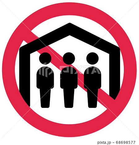 新型コロナウイルス・Covid19対策・予防 / ソーシャルディスタンス ベクターアイコン 68698577