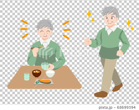 關心健康的爺爺的插圖 關心健康的爺爺的插圖 68699394