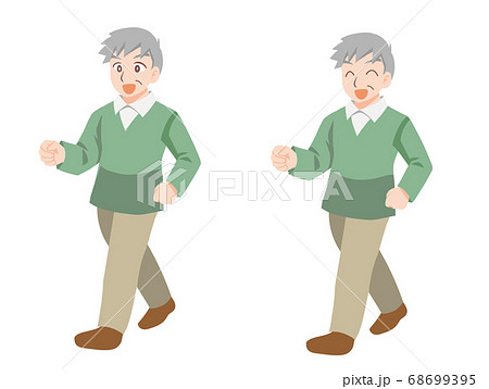 健康に気をつかうおじいちゃんのイラスト 68699395