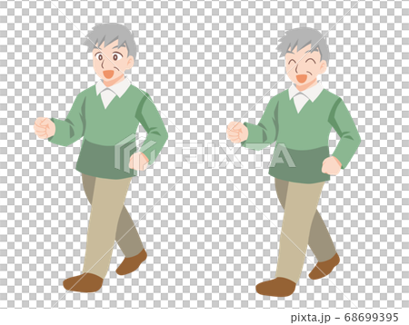 健康に気をつかうおじいちゃんのイラスト 68699395