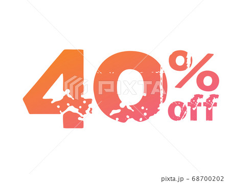 The vector modern grungy gradient pink to orange forty 40 percent off special discount word The vector modern grungy gradient pink to orange forty 40 percent off special discount word 68700202