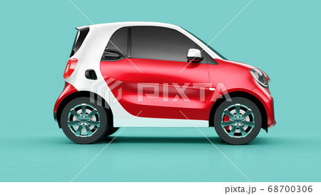 Side view of eco red concept car on blue background 68700306