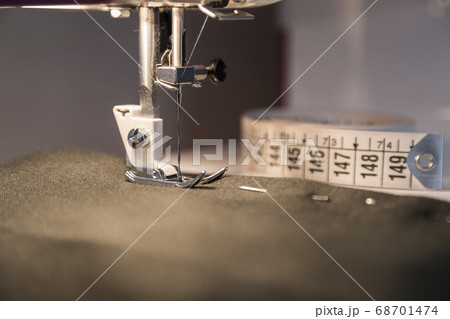 sewing process in the phase of overstitching sewing process in the phase of overstitching 68701474