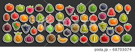 Vector set of fresh Fruits 68703074