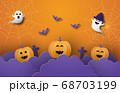 Happy Halloween banner or poster background with 68703199