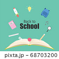 Back to school poster or banner concept with open 68703200