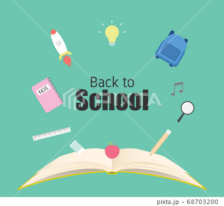 Back to school poster or banner concept with open Back to school poster or banner concept with open 68703200