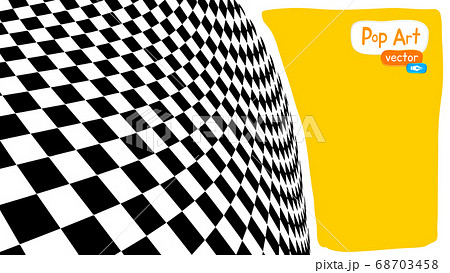 Abstract op art vector illustration, yellow orange background. Pop art checker background with optical illusion 3d illustration. Abstract op art vector illustration, yellow orange background. Pop art checker background with optical illusion 3d illustration. 68703458