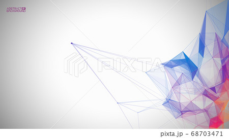 Network background abstract. Connect technology business concept of line grid triangle structure on white background. Global internet communication colorful tech backdrop. Vector illustration EPS 10. 68703471
