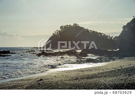 四国 高知県四万十市名鹿海水浴場の写真素材