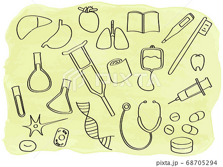 Illustration Set Of Medical Equipment Drawn Stock Illustration