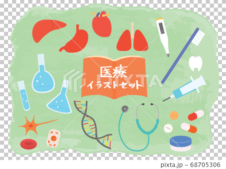 Illustration set of pharmaceutical and medical equipment 68705306