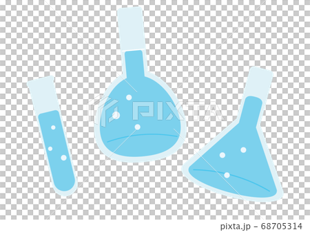 Illustration set of laboratory equipment test tube, volumetric flask, Erlenmeyer flask Illustration set of laboratory equipment test tube, volumetric flask, Erlenmeyer flask 68705314