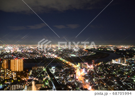 市川アイ・リンクタウンから見た東京東部の夜景 市川アイ・リンクタウンから見た東京東部の夜景 68705994