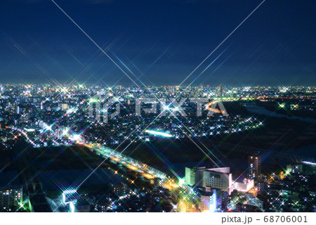 市川アイ・リンクタウンから見た東京東部の夜景 市川アイ・リンクタウンから見た東京東部の夜景 68706001