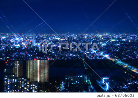 市川アイ・リンクタウンから見た東京東部の夜景 68706003