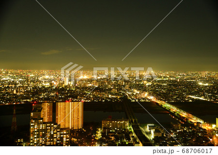 市川アイ・リンクタウンから見た東京東部の夜景 市川アイ・リンクタウンから見た東京東部の夜景 68706017