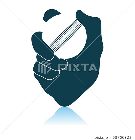 Hand Holding Cricket Ball Icon 68706322