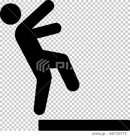 転落する人のピクトグラムのイラスト素材