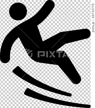滑り落ちる人のピクトグラム 68710778