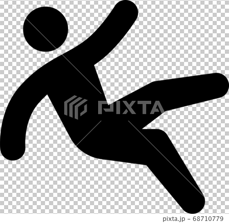 滑り落ちる人のピクトグラムのイラスト素材