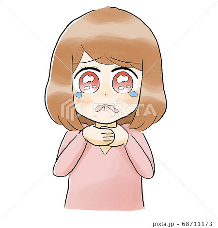 自分で自分の首を締める女性のイラスト素材