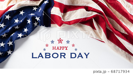 American flags against white background. Flat lay American flags against white background. Flat lay 68717934