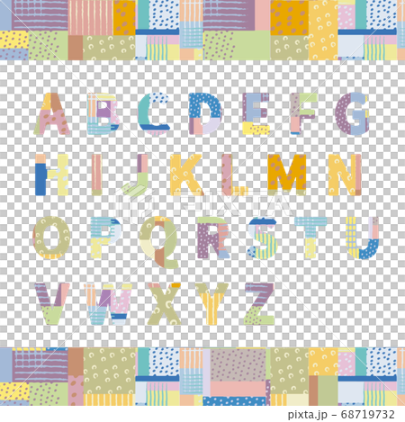 ポップなパッチワークのアルファベット noto sans 68719732