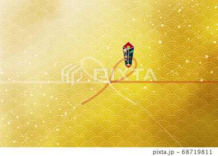 正月素材　金色　水引き 68719811