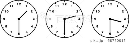 時計_シンプル_1:30-3:30のイラスト素材 [68720015] - PIXTA