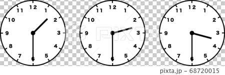 時計_シンプル_1:30-3:30のイラスト素材 [68720015] - PIXTA