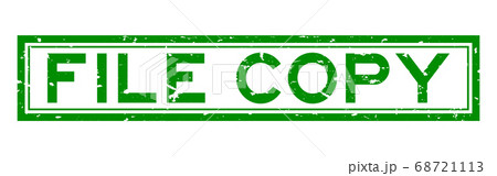 Grunge green file copy word rubber seal stamp on white background 68721113