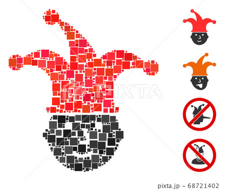 Square Clown Head Icon Vector Collage 68721402