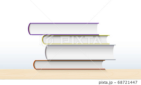 Realistic stack of books isolated on white 68721447
