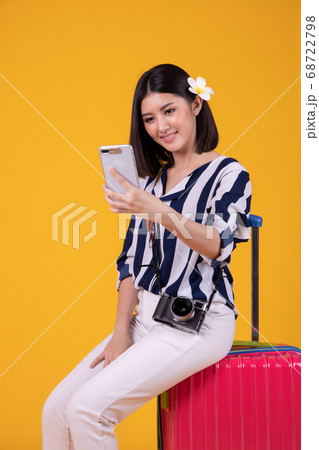 Tourist woman in summer casual clothes.Asian Tourist woman in summer casual clothes.Asian 68722798